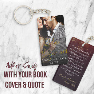 Author Swag Romance Book Cover & Quote Key Ring
