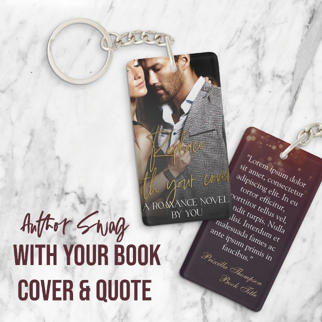 Author Swag Romance Book Cover & Quote Key Ring (Creator Uploaded)