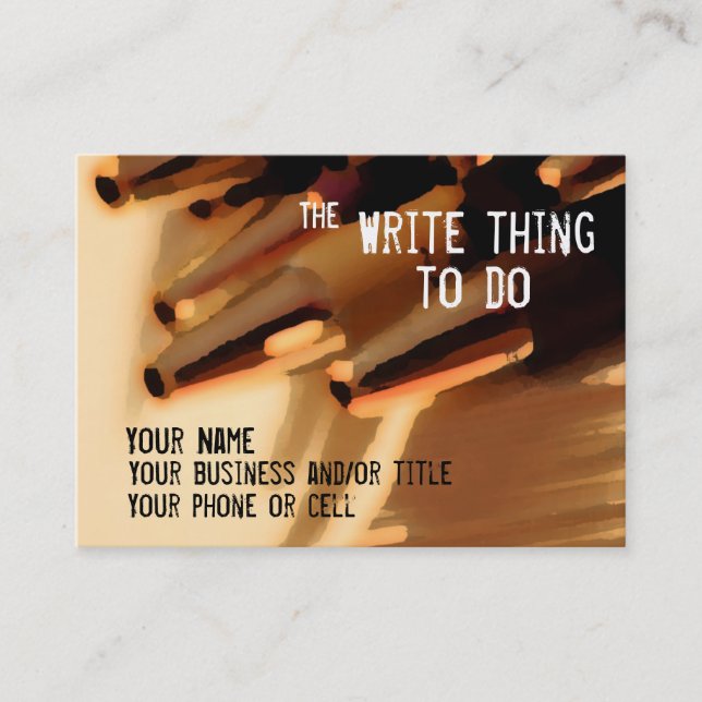 Author ... the write thing to do business card (Front)