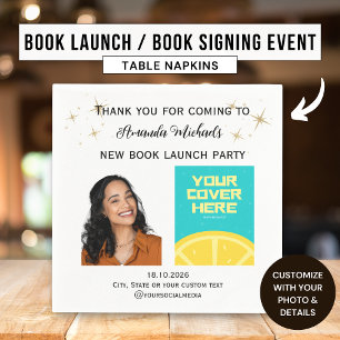 Author Writer Book Launch Party Welcome Napkin