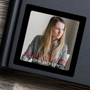 Author Writer Book Singing Autographed Bookplate Square Sticker