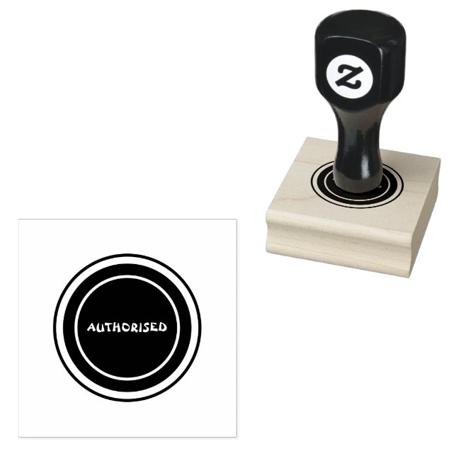 AUTHORISED Custom Text Emerald Green ink Style  Rubber Stamp (Stamped)