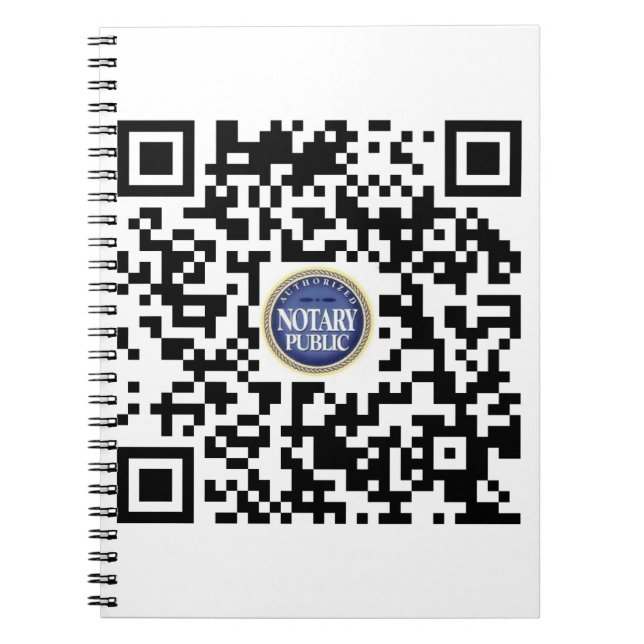 Authorised Notary Public qr-code Notebook (Front)