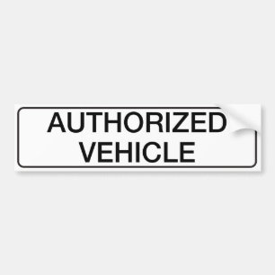 Authorised Vehicle Bumper Sticker