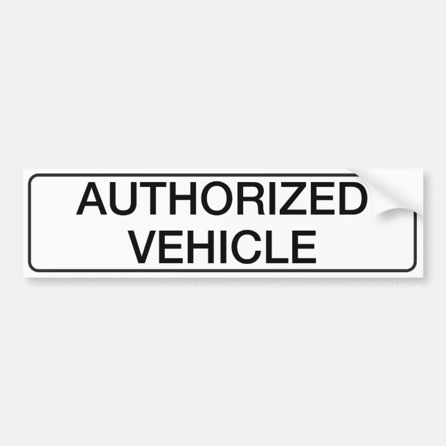 Authorised Vehicle Bumper Sticker (Front)