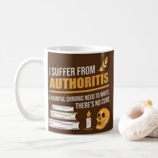 Authoritis for a Book Author Writing Writer  Coffee Mug (With Donut)