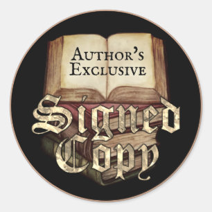 Author's Exclusive Signed Copy Black Classic Round Sticker