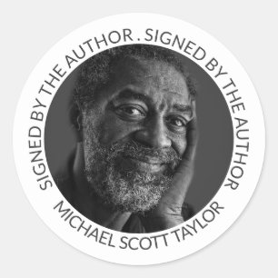 Author's Photo "Signed by the Author" Book Signing Classic Round Sticker