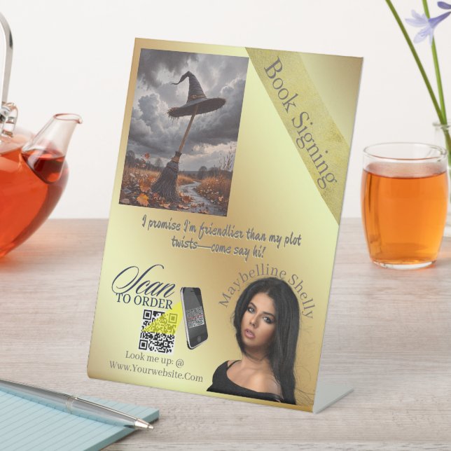  Author's Promotional Rose Gold  Pedestal Sign (In SItu)