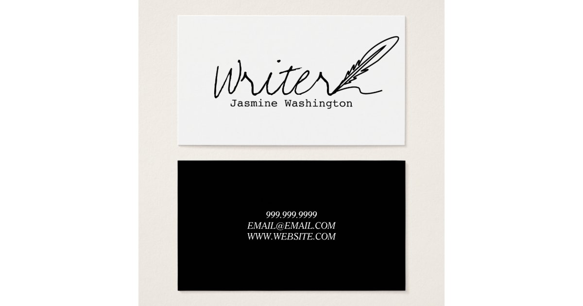 AUTHORS & WRITERS Business Card Zazzle.co.uk