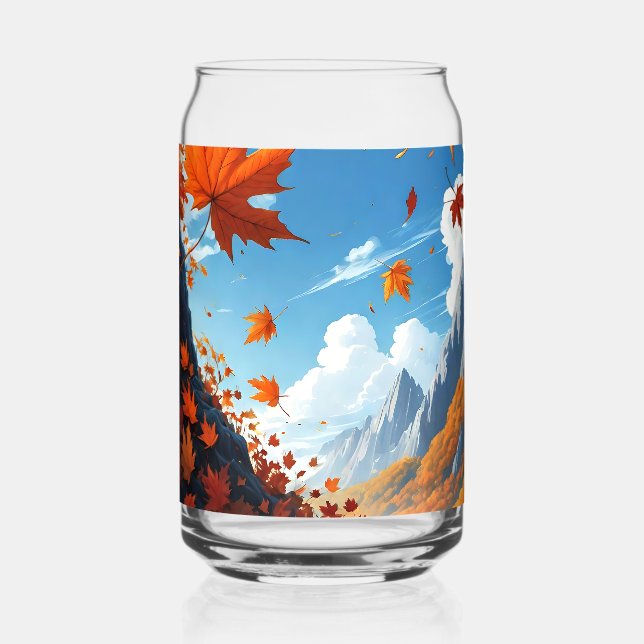 Authumn leaves can glass (Front)