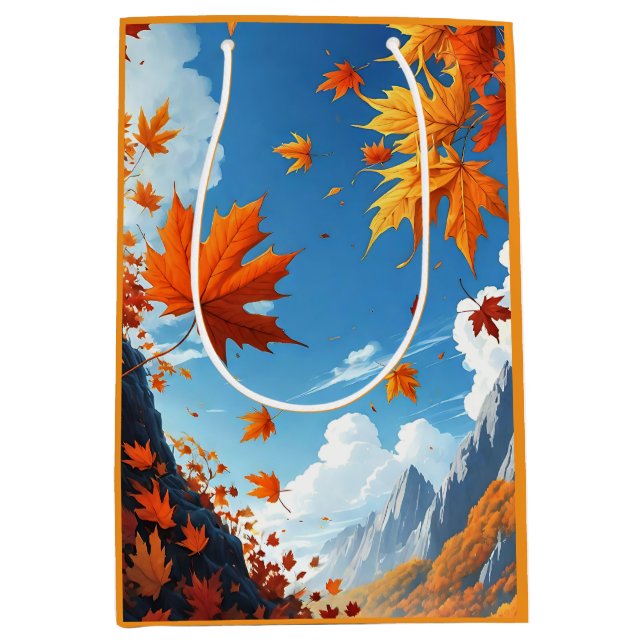 Authumn leaves orange medium gift bag (Front)