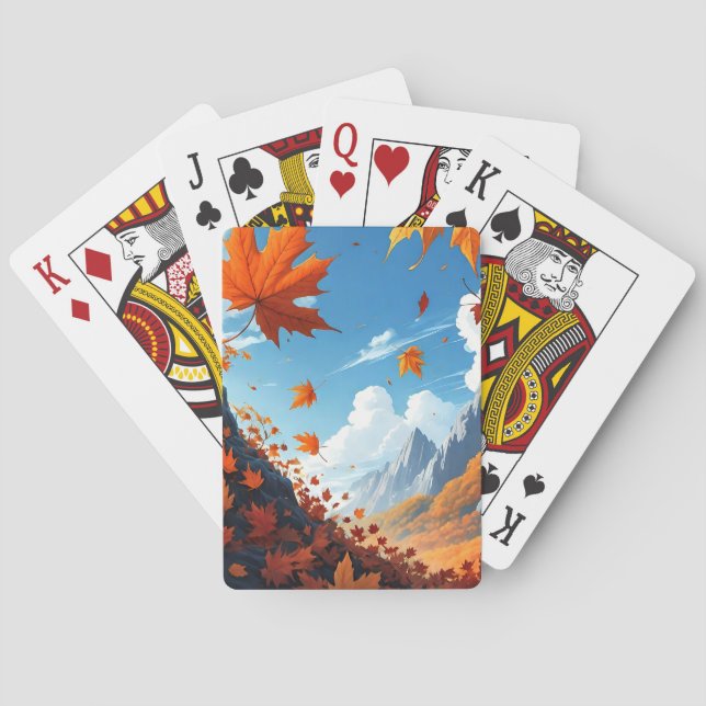 Authumn leaves playing cards (Back)