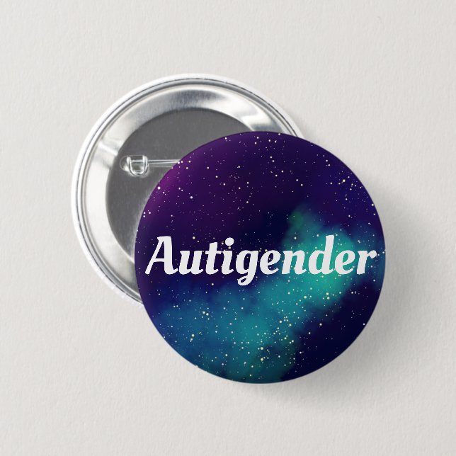 Autigender Customisable Galaxy Identity 6 Cm Round Badge (Front & Back)