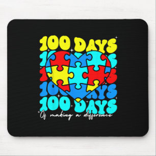 Autism 100 Days 100th Day Of School Teacher Autism Mouse Mat