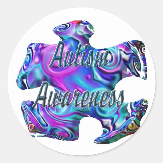 Autism 3D Puzzle Classic Round Sticker (Front)