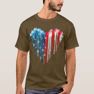Autism 4th Of July Puzzle Pieces T-Shirt