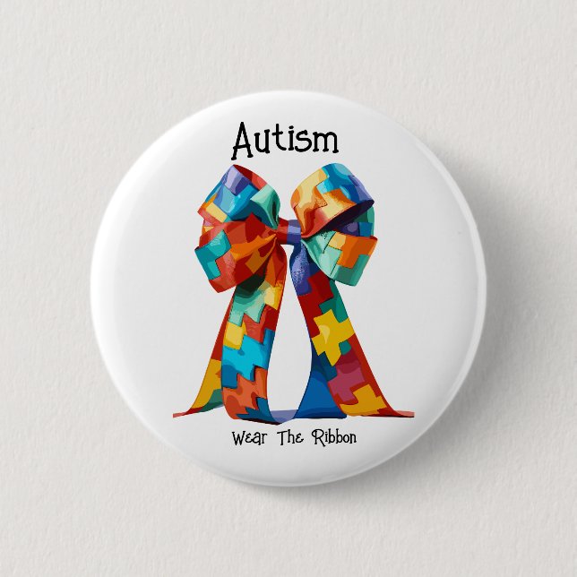 Autism 6 Cm Round Badge (Front)