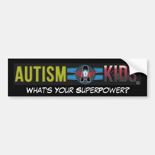 AUTISM A KIDS  WHAT'S YOUR SUPERPOWER? STICKER (Front)