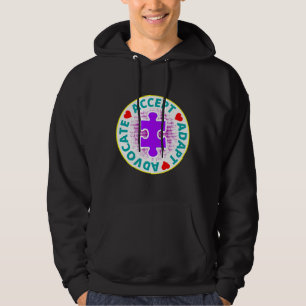 Autism Accept Adapt Advocate A Nice Drawing With 3 Hoodie