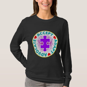 Autism Accept Adapt Advocate A Nice Drawing With 3 T-Shirt