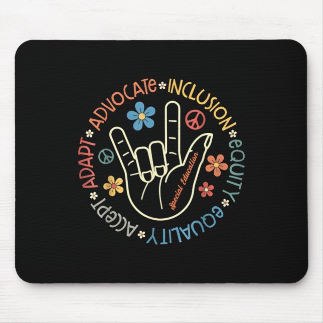 Autism Accept Adapt Advocate Inclusion Autism Awar Mouse Mat (Front)