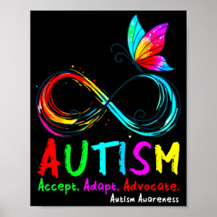 Autism Accept Adopt Advocate Autism Awareness Poster
