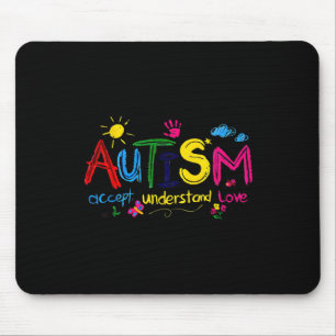 Autism Accept Understand Love Autism Awareness Mouse Mat