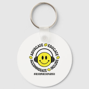 Autism Accept Understand Love Autism Awareness Tea Key Ring