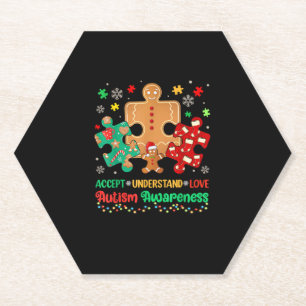 Autism Accept Understand Love Autism Puzzle Christ Paper Coaster