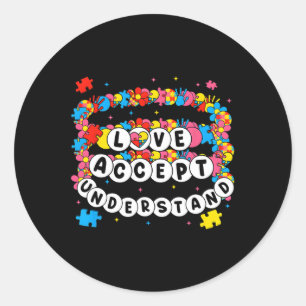 Autism Accept Understand Love Classic Round Sticker