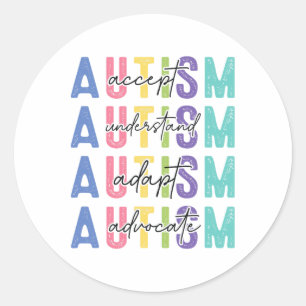 Autism Accept Understand Love Classic Round Sticker