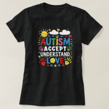 Autism Accept Understand Love Colorful Handprints