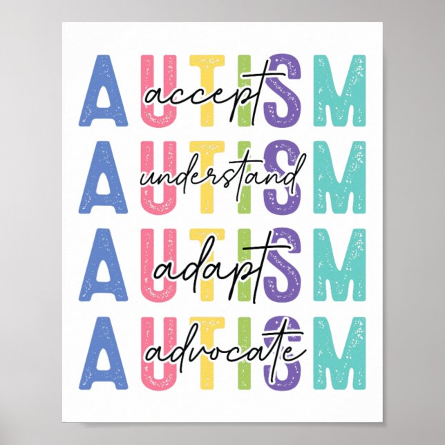 Autism Accept Understand Love  Poster (Front)