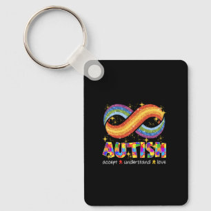 Autism Accept Understand Love Rainbow Infinity Sta Key Ring