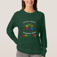 Autism Acceptance Advocate Educate Rainbow Puzzle