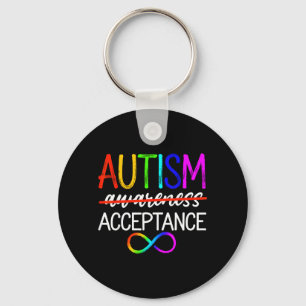 Autism Acceptance Awareness Red Instead Infinity Key Ring