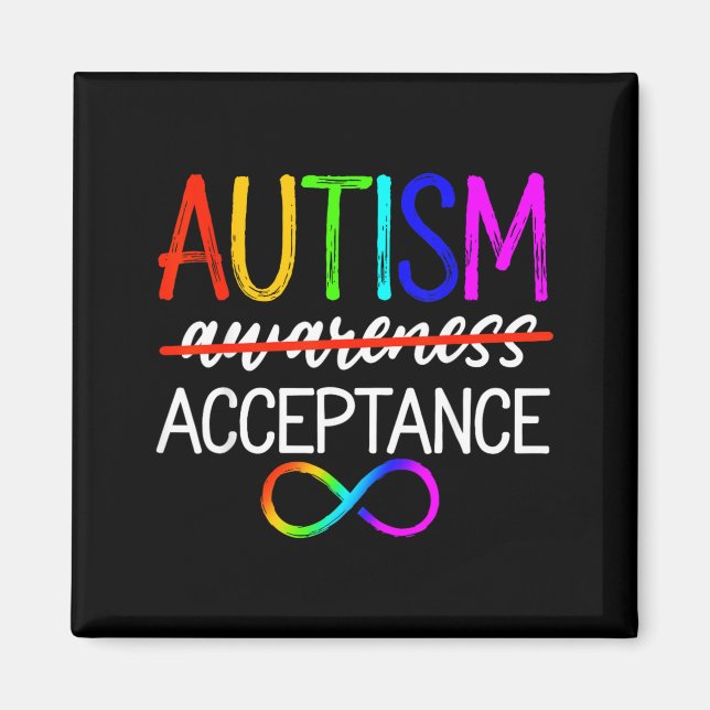 Autism Acceptance Awareness Red Instead Infinity Magnet (Front)