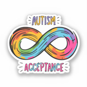 Autism Acceptance Colourful Rainbow Infinity Symbo