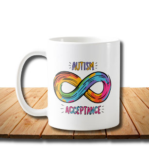 Autism Acceptance Colourful Rainbow Infinity Symbo Coffee Mug