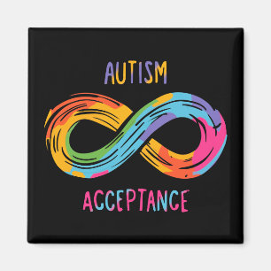 Autism Acceptance Colourful Rainbow Infinity Symbo Magnet