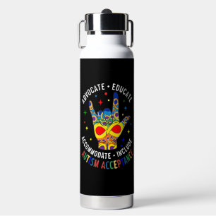 Autism Acceptance ILY Hand Sign – Neurodiversity Water Bottle