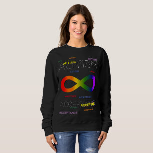 Autism Acceptance infinity dots dark Sweatshirt
