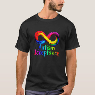 Autism Acceptance – Infinity Rainbow Symbol Design T-Shirt