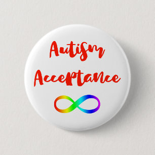Autism Acceptance Infinity Symbol 6 Cm Round Badge