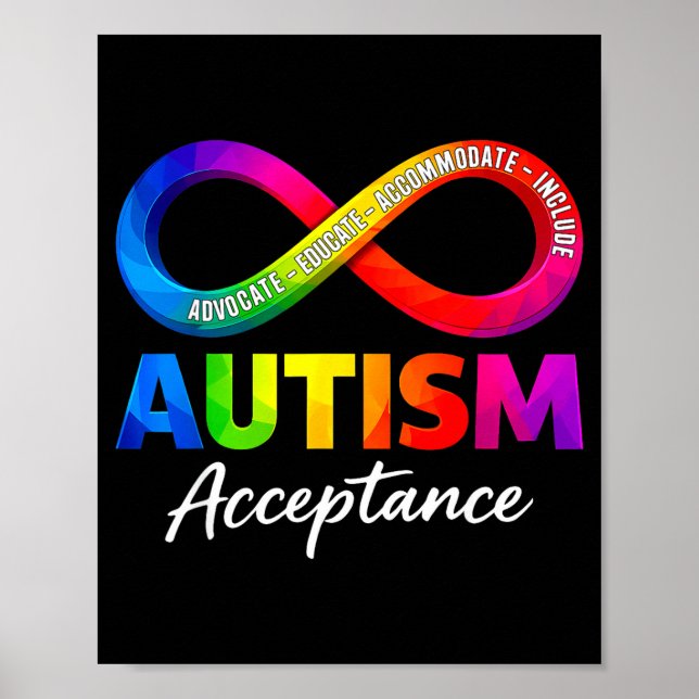 Autism Acceptance Infinity Symbol Autism Awareness Poster (Front)