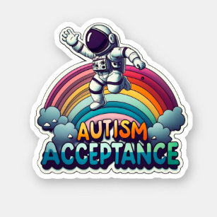 Autism Acceptance Rainbow Astronaut
