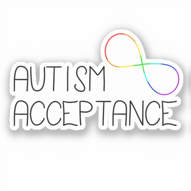 “Autism Acceptance” Rainbow Infinity Symbol (Front)