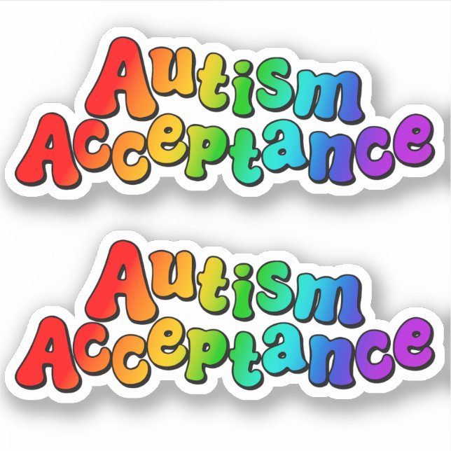 Autism Acceptance Rainbow Typography (Front)