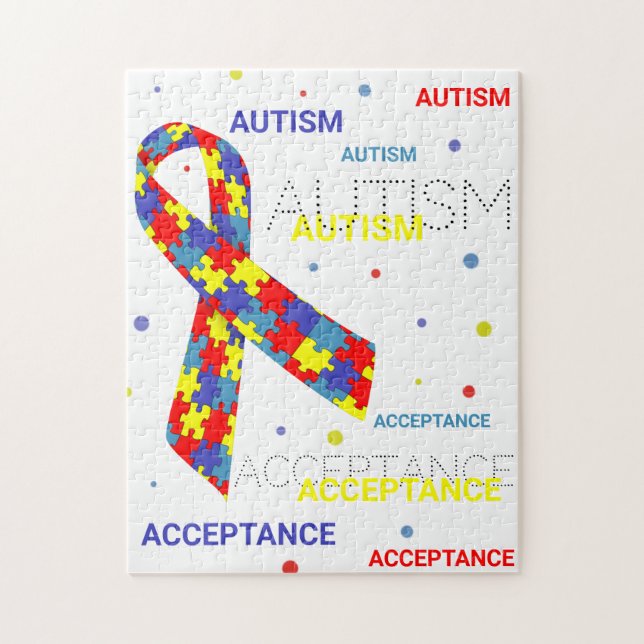 Autism Acceptance ribbon dots Puzzle (Vertical)